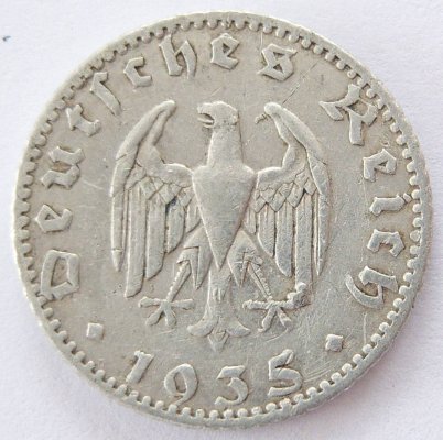  Deutsches Reich 50 Reichspfennig 1935 J Alu s-ss   