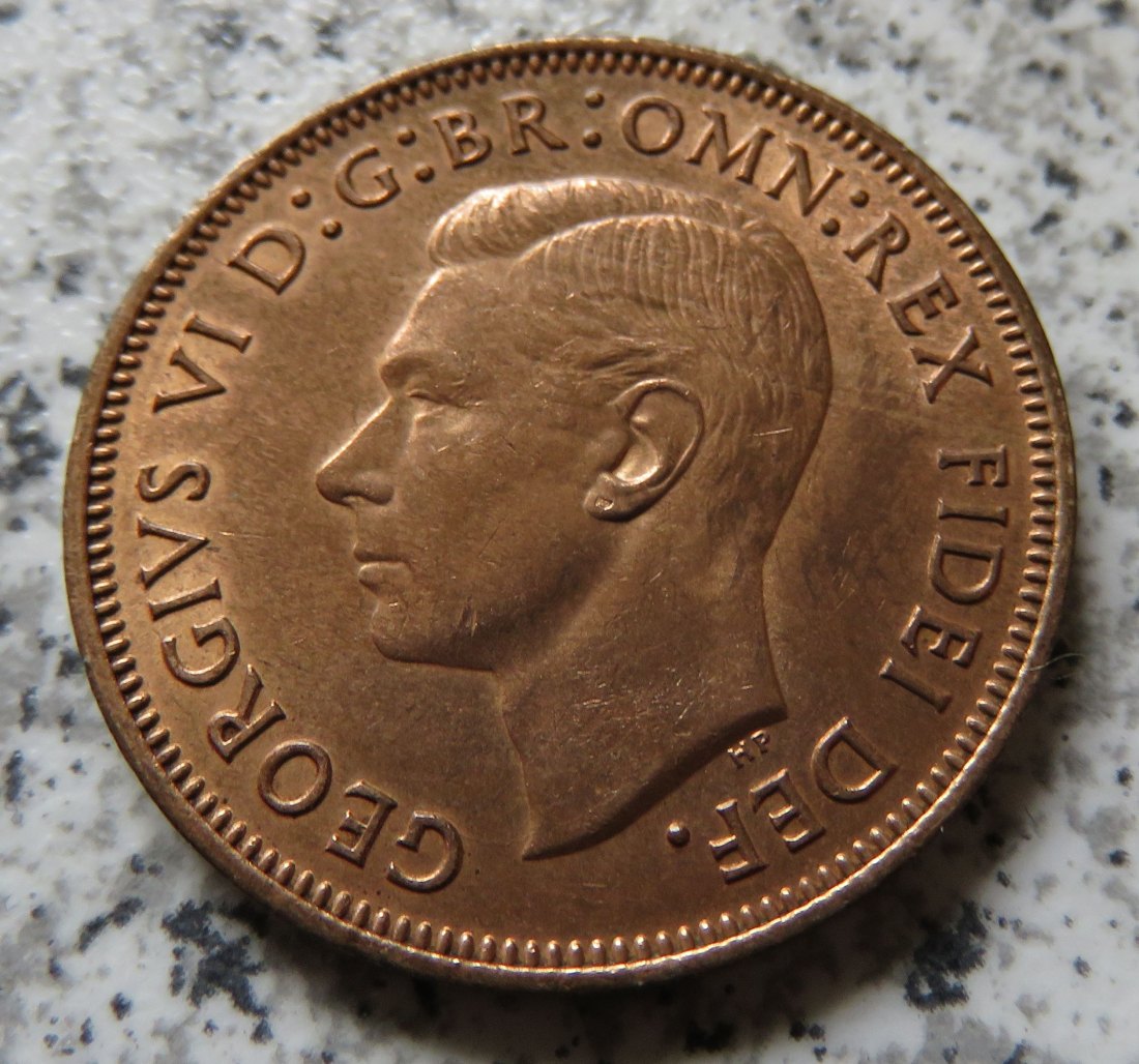  Großbritannien half Penny 1950, zaponiert   