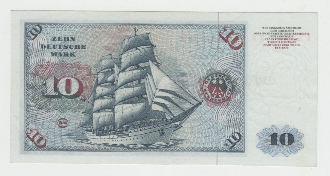  Ro. 263 c, 10 Deutsche Mark vom 02.01.1960, E7987812S, Kassenfrisch I   