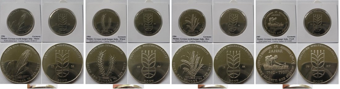  1984-87,Germany, set 4 tokens: German world hunger help   