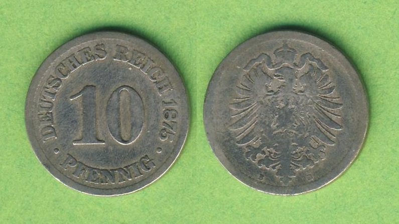  Kaiserreich 10 Pfennig 1875 B   