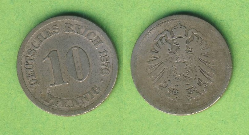  Kaiserreich 10 Pfennig 1876 J   