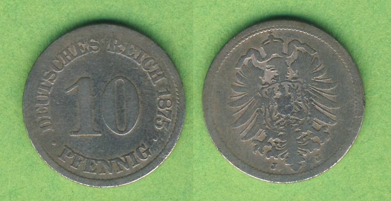  Kaiserreich 10 Pfennig 1875 J (2)   