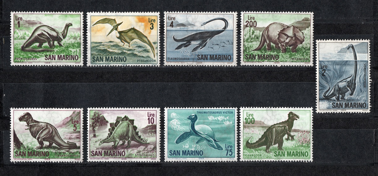  San Marino 1965 Satz Urzeit- Tiere **Postfrisch   