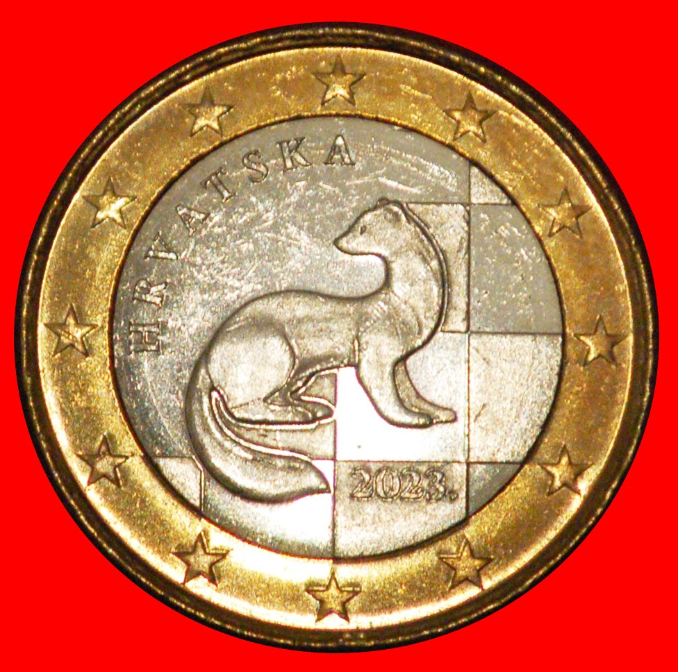  * MARTEN TYPE: CROATIA ★ 1 EURO 2023 MINT LUSTRE!  LOW START ★ NO RESERVE!   