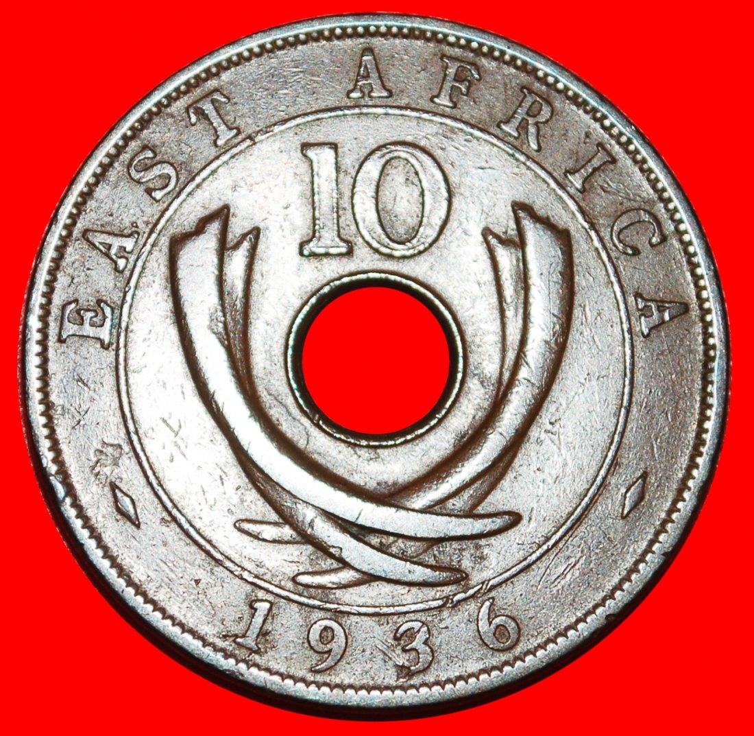  * GROSSBRITANNIEN: OSTAFRIKA ★ 10 CENTS 1936KN! EDUARD VIII. ★OHNE VORBEHALT!   