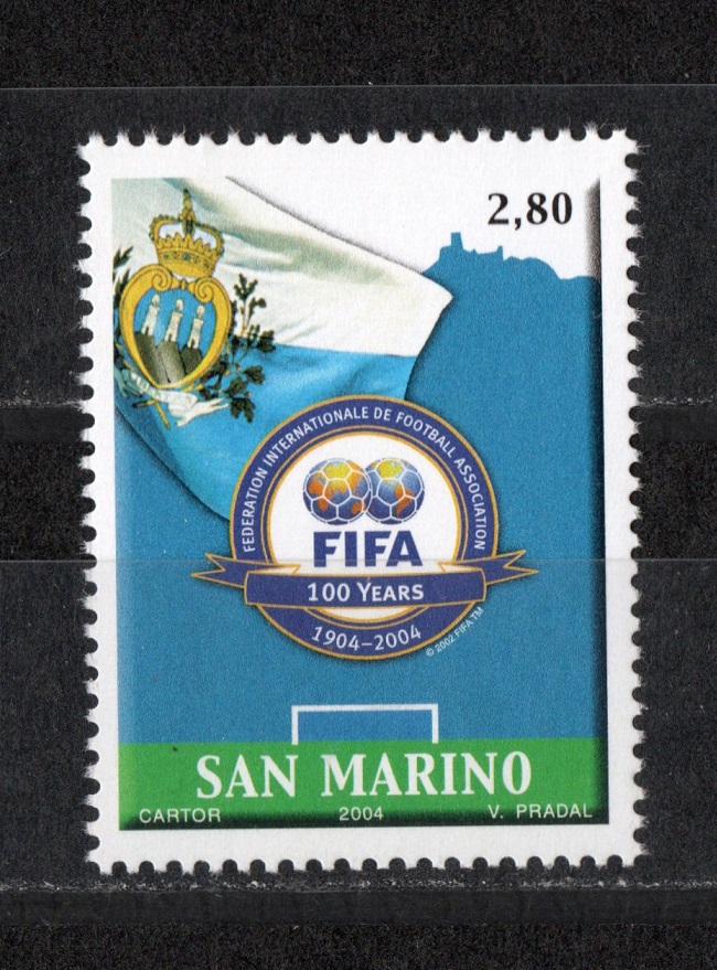  San Marino 2,80 € Briefmarke 2004 **Postfr. / 100 Jahre FIFA **Max. 140.000 Ex. weltweit** RAR   