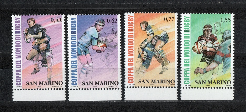  San Marino 2003 Kompl.-Satz Rugby WM **Postfrisch RAR / Gültige Briefm.   