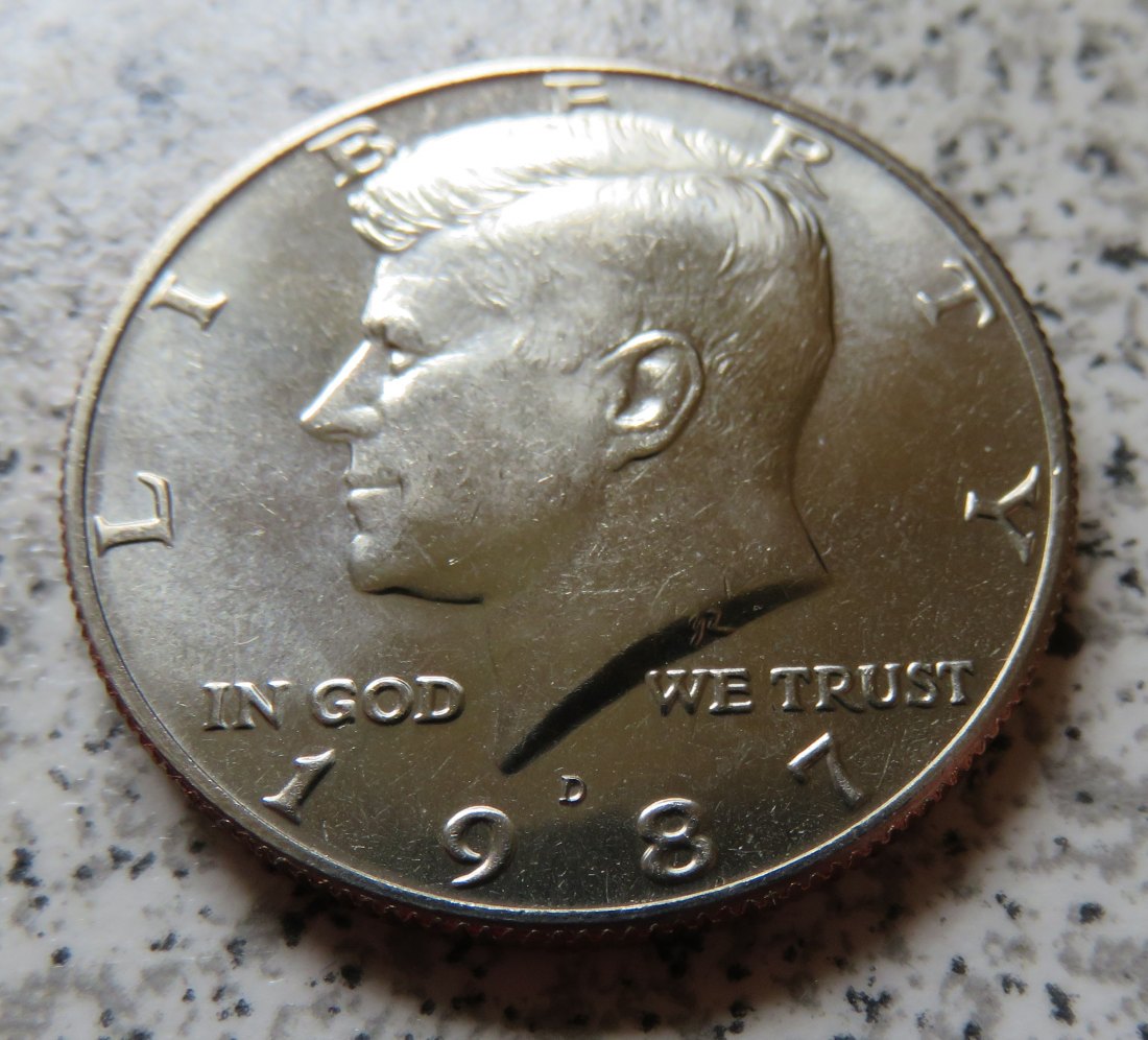 USA 1/2 Dollar 1987 D / Kennedy half Dollar 1987 D   