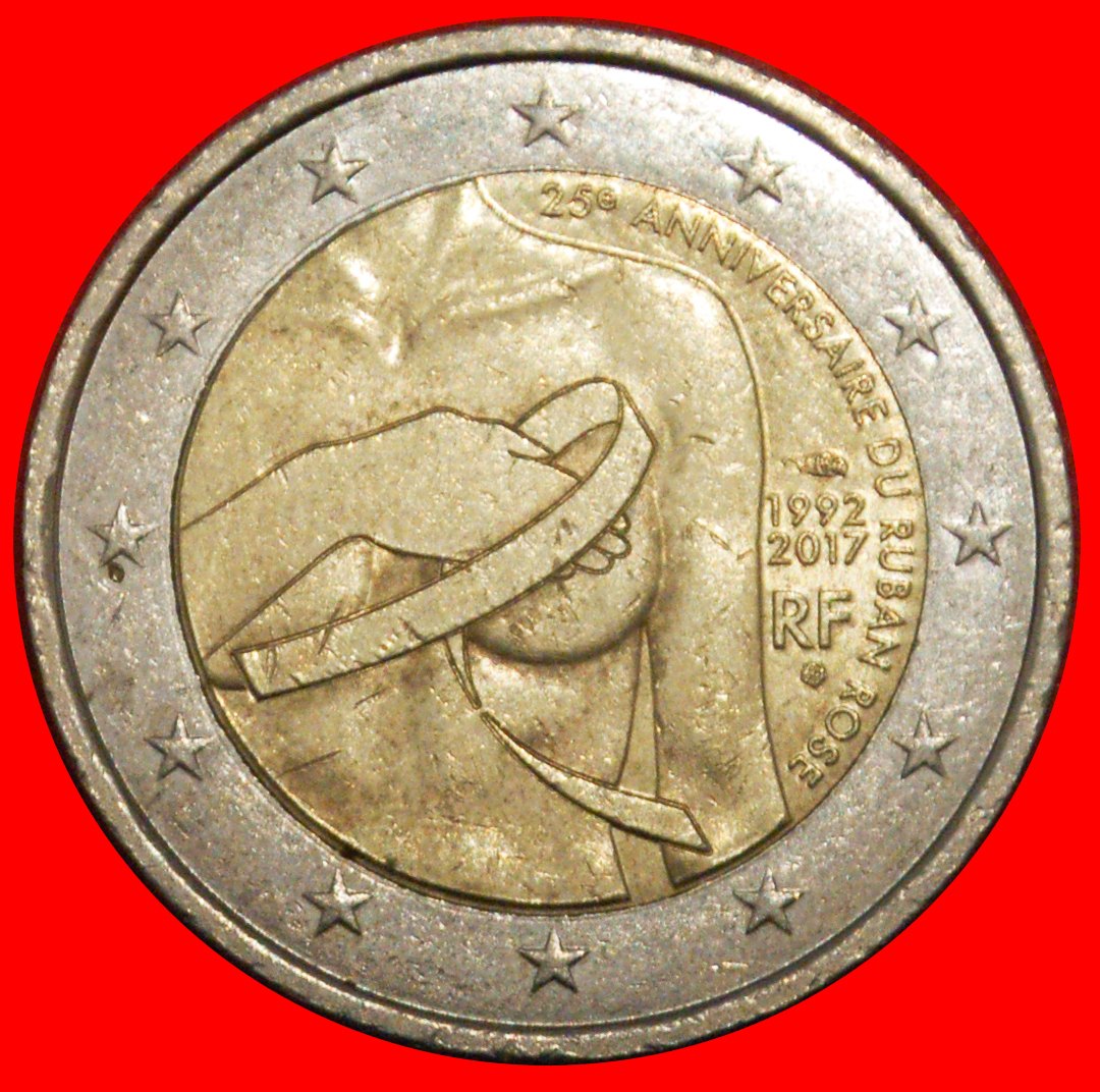 * GEGEN BRUSTKREBS: FRANKREICH ★ 2 EURO 1992-2017 SCHLEIFE VZGL STEMPELGLANZ!★OHNE VORBEHALT!