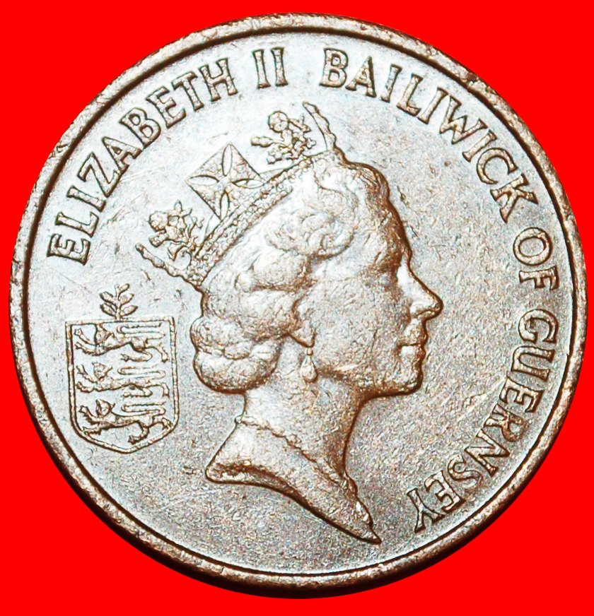  * GROSSBRITANNIEN KUH (1985-1990): GUERNSEY ★ 1 PENNY 1986 KRABBEN FAO! ELISABETH II★OHNE VORBEHALT!   