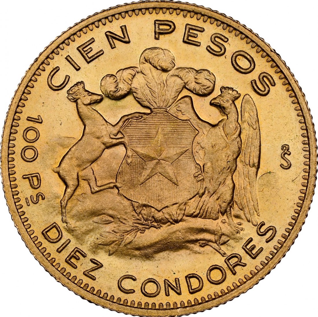  Chile 100 Pesos 1963 SO | NGC MS65   