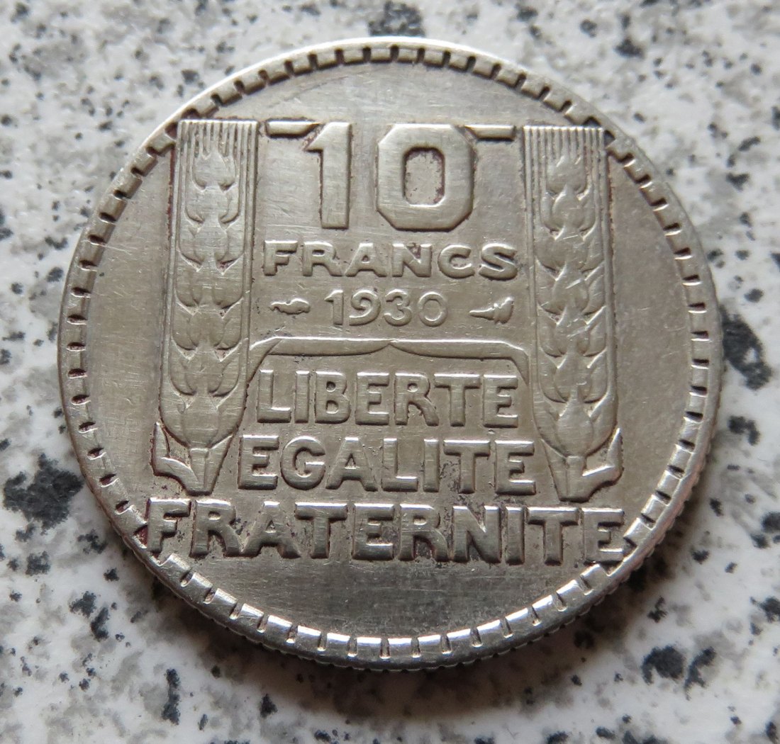  Frankreich 10 Francs 1930, Silber   