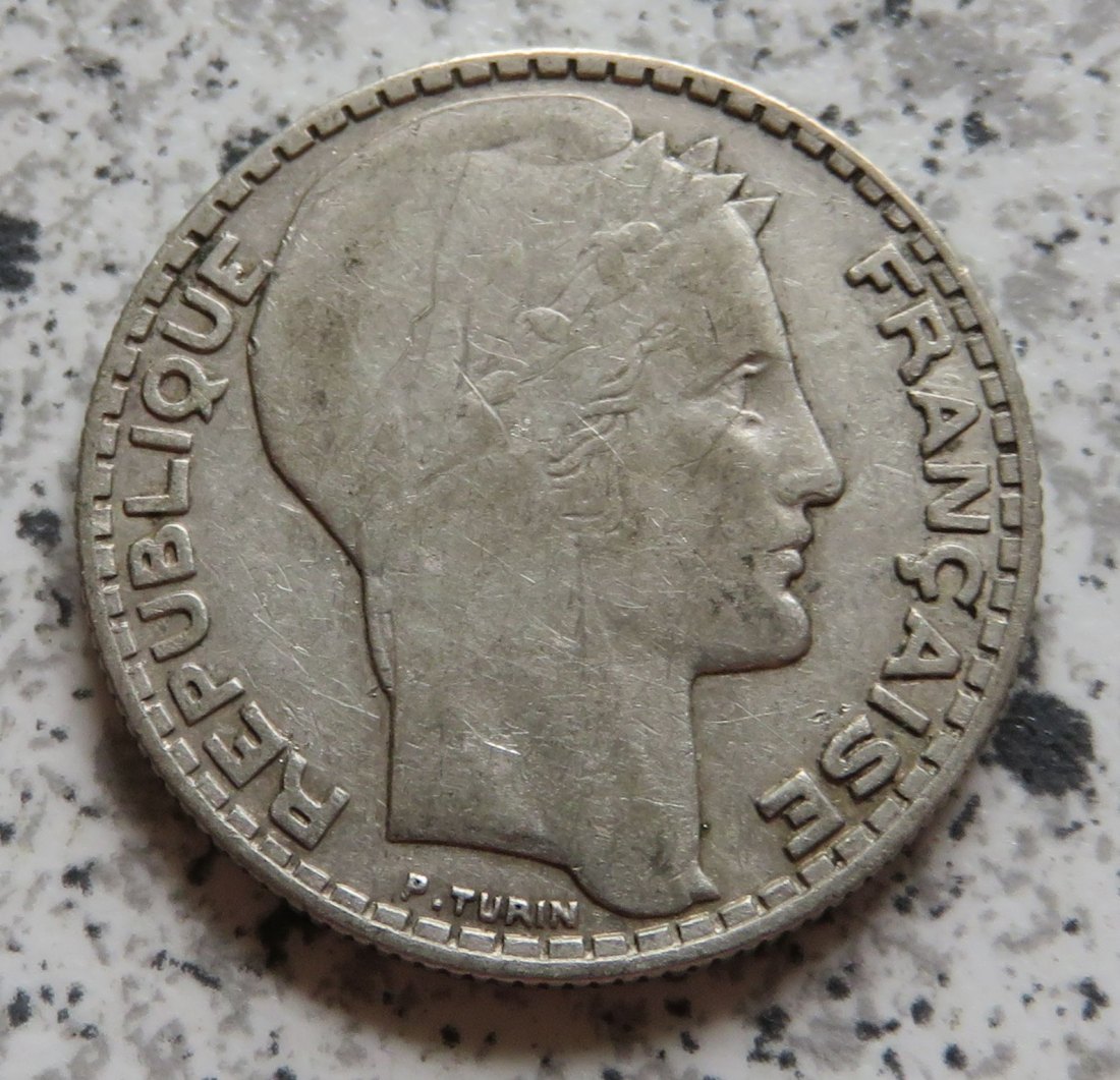  Frankreich 10 Francs 1933, Silber   