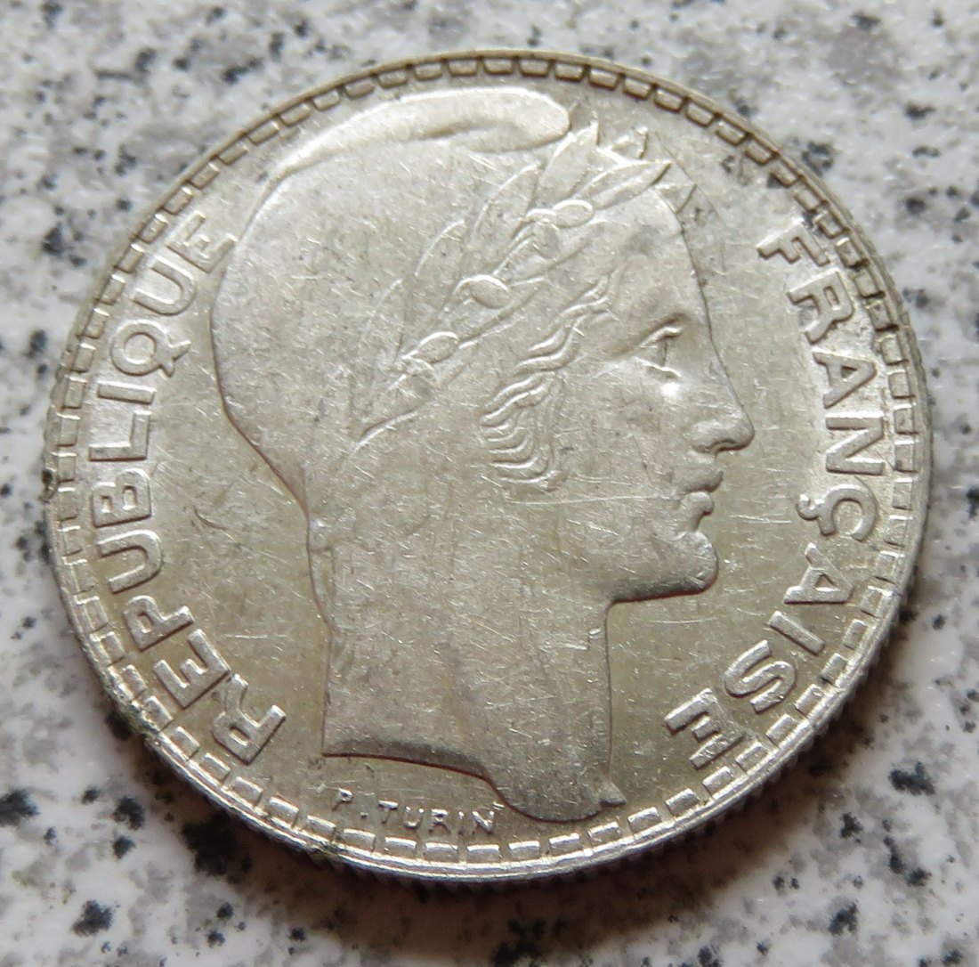  Frankreich 10 Francs 1938, Silber   