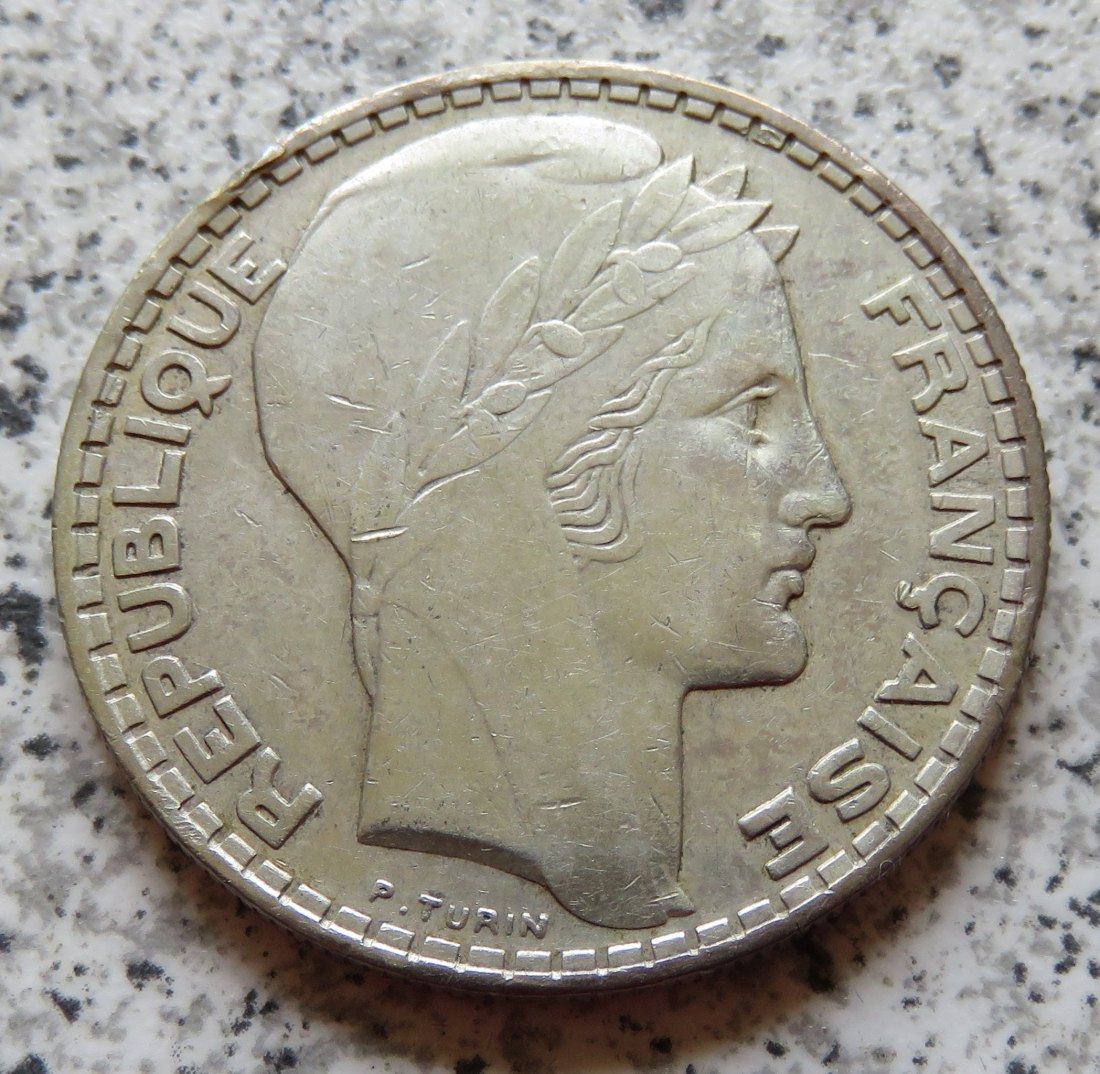  Frankreich 20 Francs 1929, Silber   