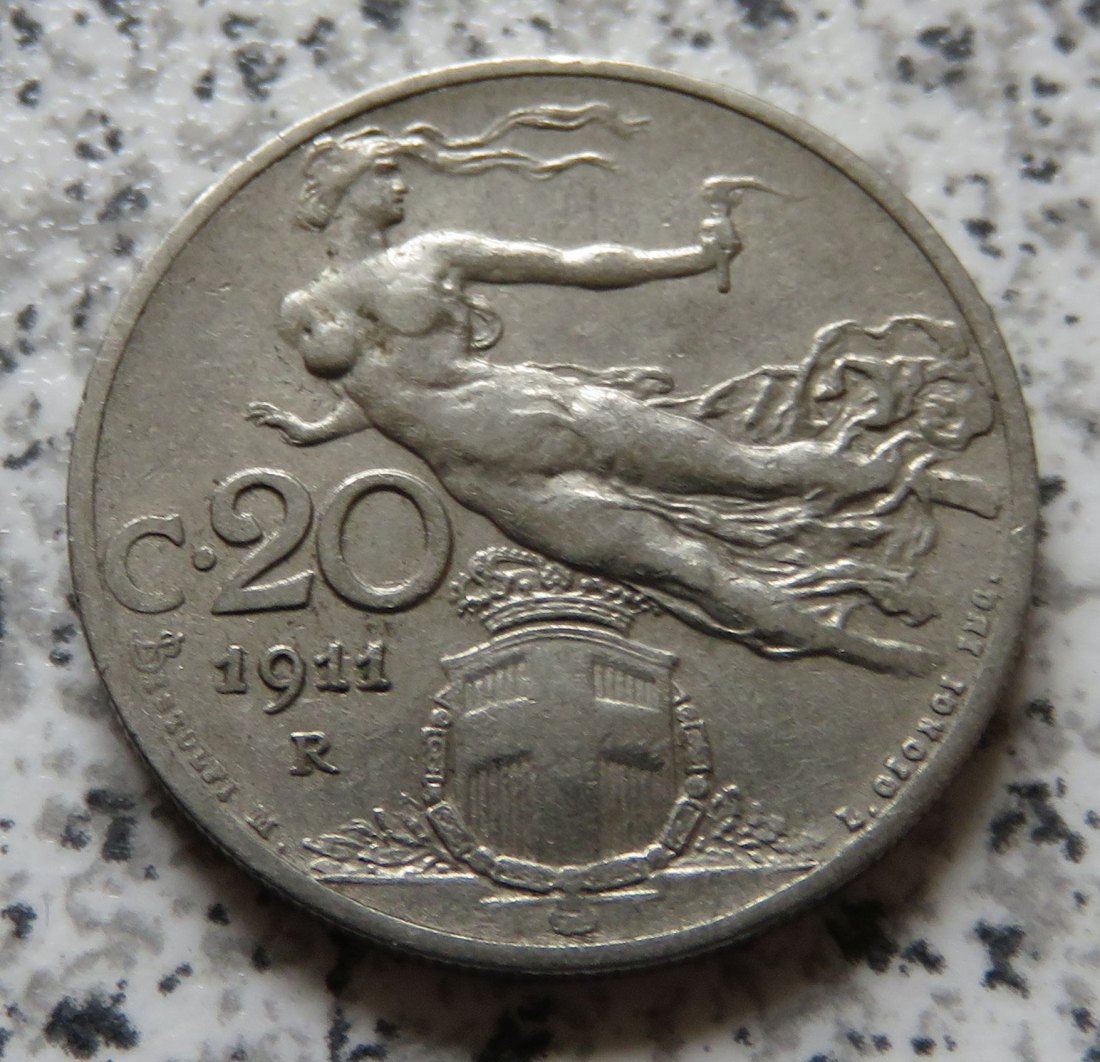  Italien 20 Centesimi 1911 R   
