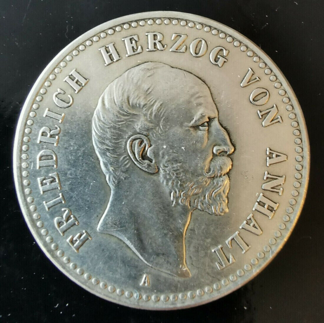  5 MARK HERZOG FRIEDRICH VON ANHALT 1896 Jäger 21 NP VZ   