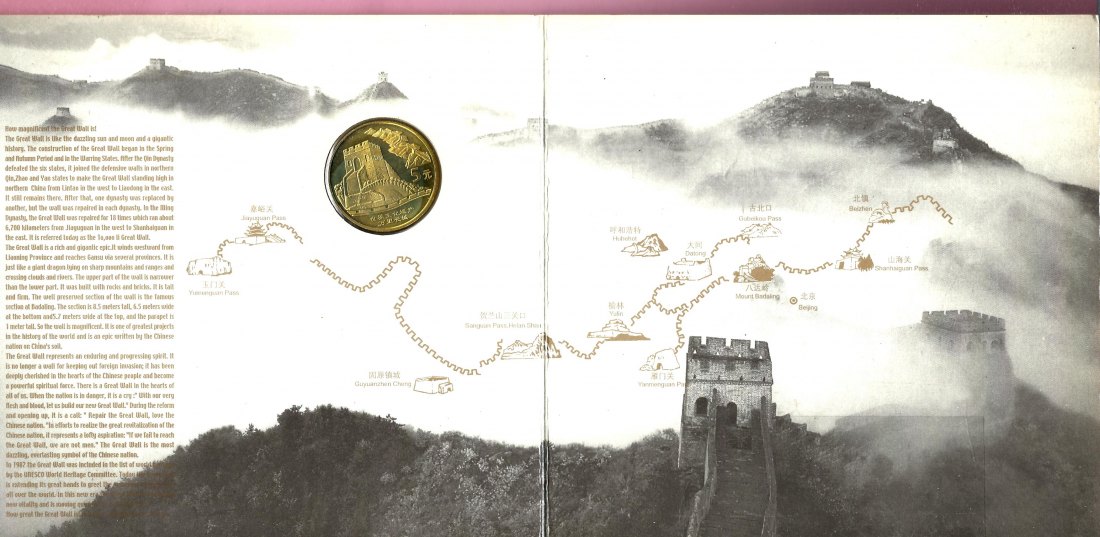  China 5 Yuan 2002 Messing im Folder  Golden Gate Münzenankauf Koblenz Frank Maurer AB 100   