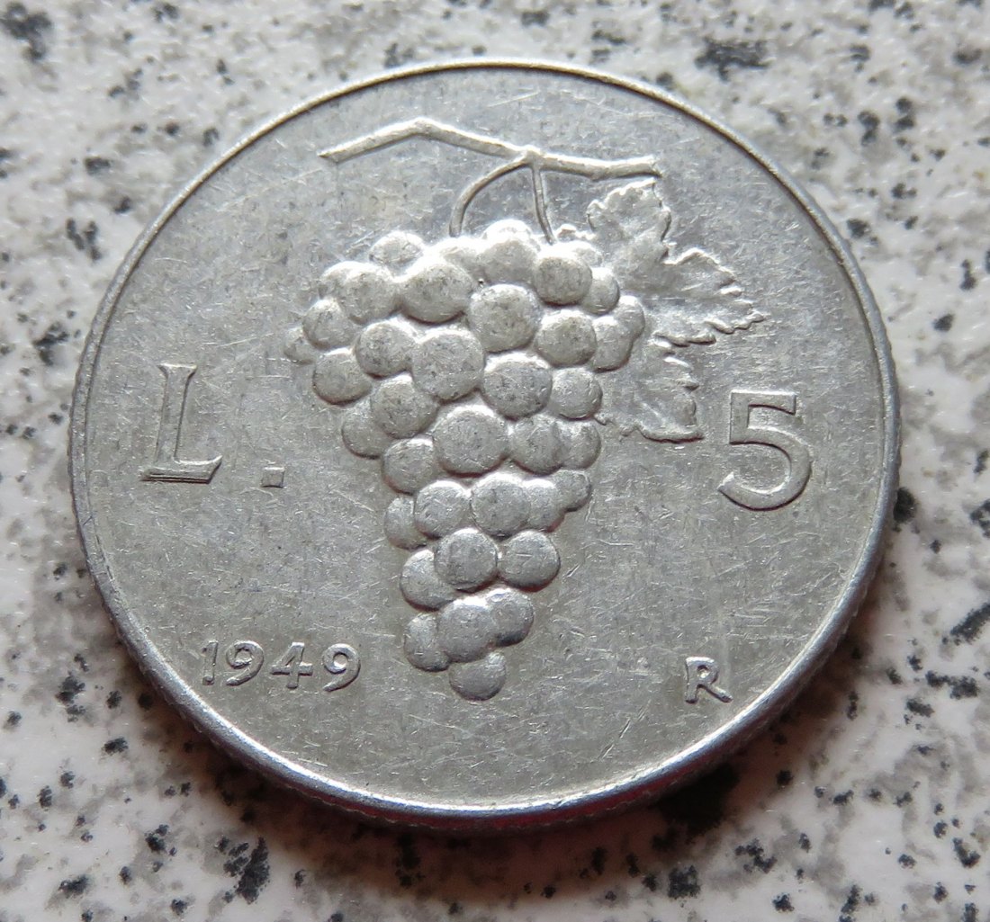  Italien 5 Lire 1949 R   