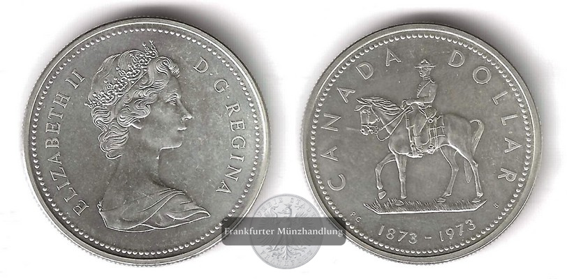  Kanada  1 Dollar 1973 Mounted Police  FM-Frankfurt   Feinsilber: 11,66g   