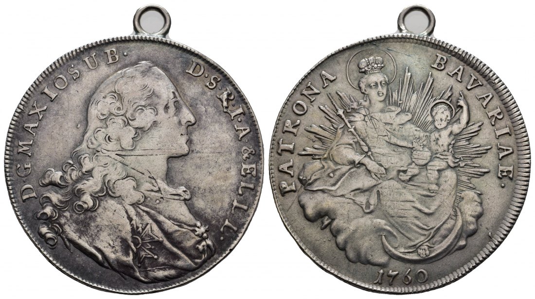 PEUS 1069 Bayern  Madonnentaler 1760 Gehenkelt, fast sehr schön