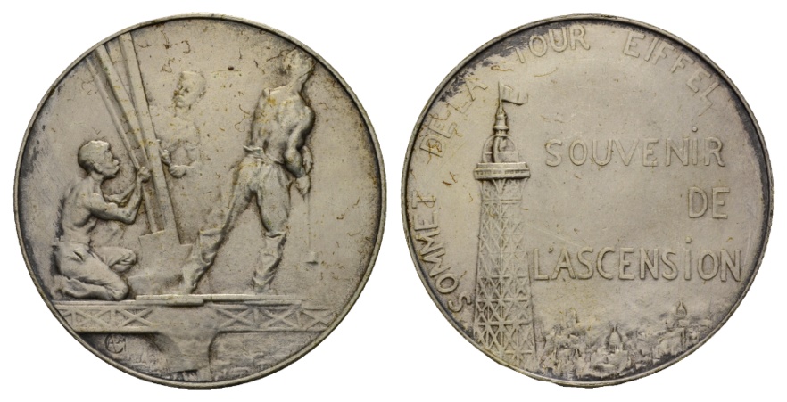  Frankreich; Medaille o.J.; versilbert; 28,29 g; Ø 41,37 mm   