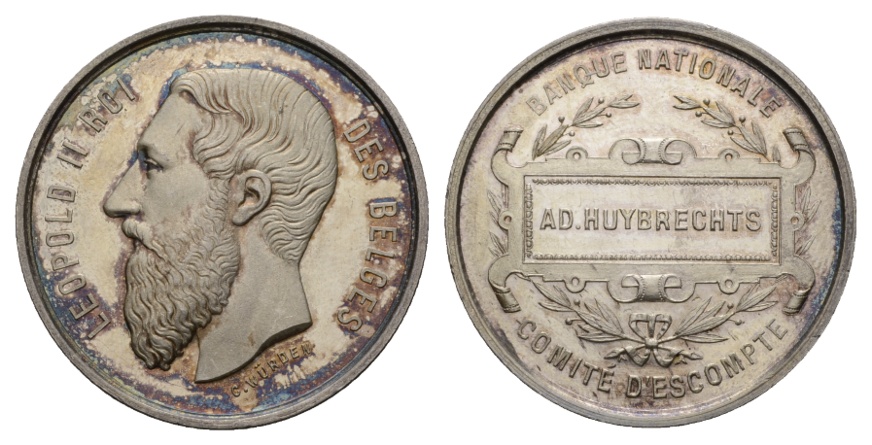  Belgien; Medaille o.J.; Silber; 24,49 g; Ø 39,71 mm   