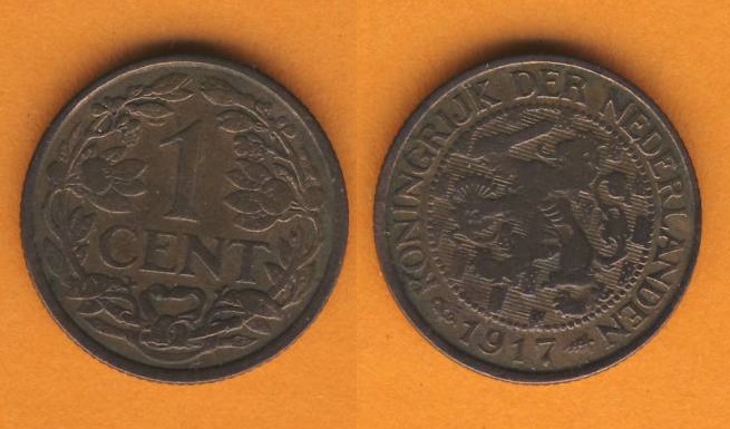  Niederlande 1 Cent 1917   