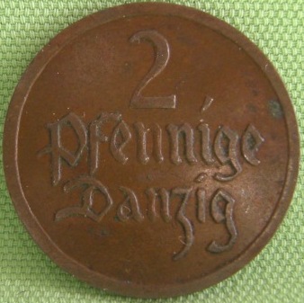  Danzig 2 Pfennig 1926,  Jäger D 3   