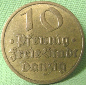  Danzig 10 Pfennig 1932,  Jäger D 13   