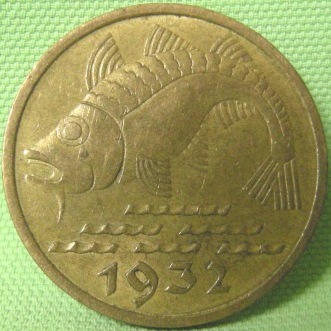  Danzig 10 Pfennig 1932,  Jäger D 13   