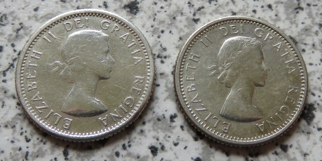  Canada 10 Cents 1955 und 1963   
