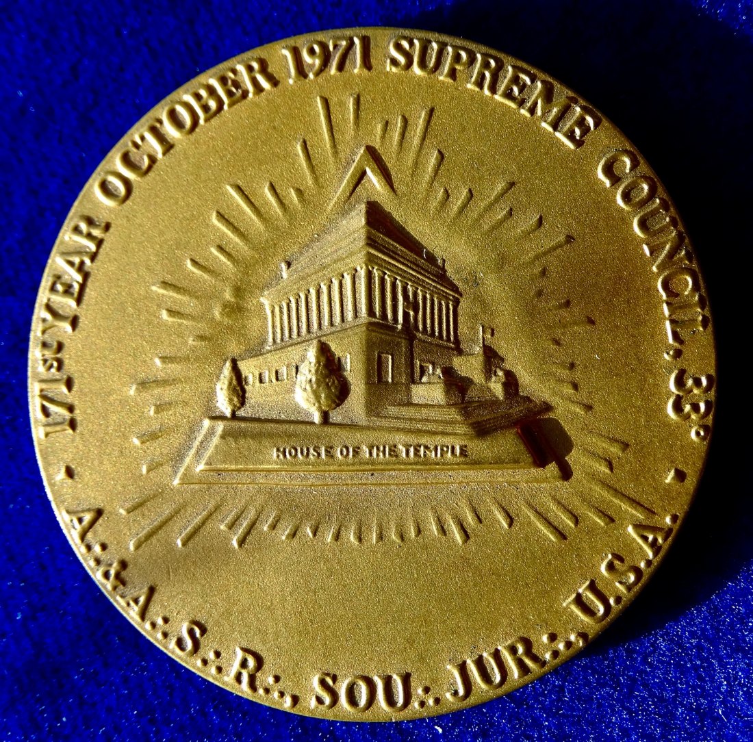  Friedrich der Große in USA Freimaurer Bronze-Medaille 1971   
