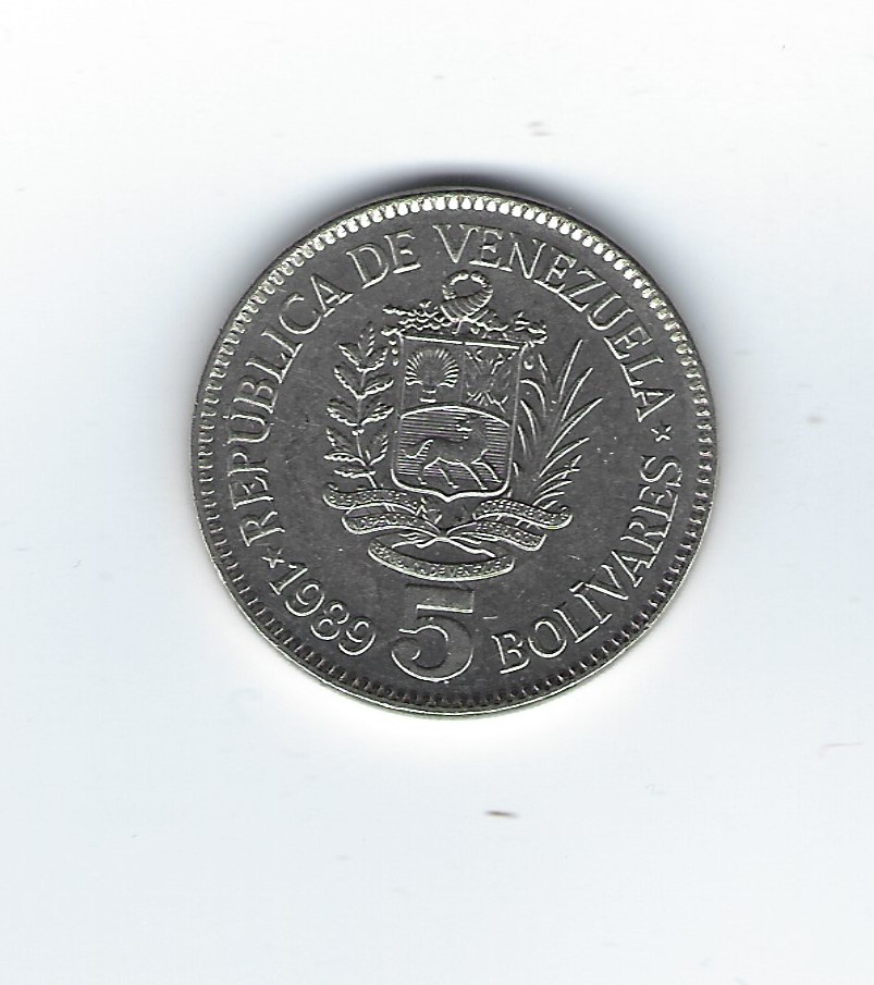  Venezuela 5 Bolivares 1989   
