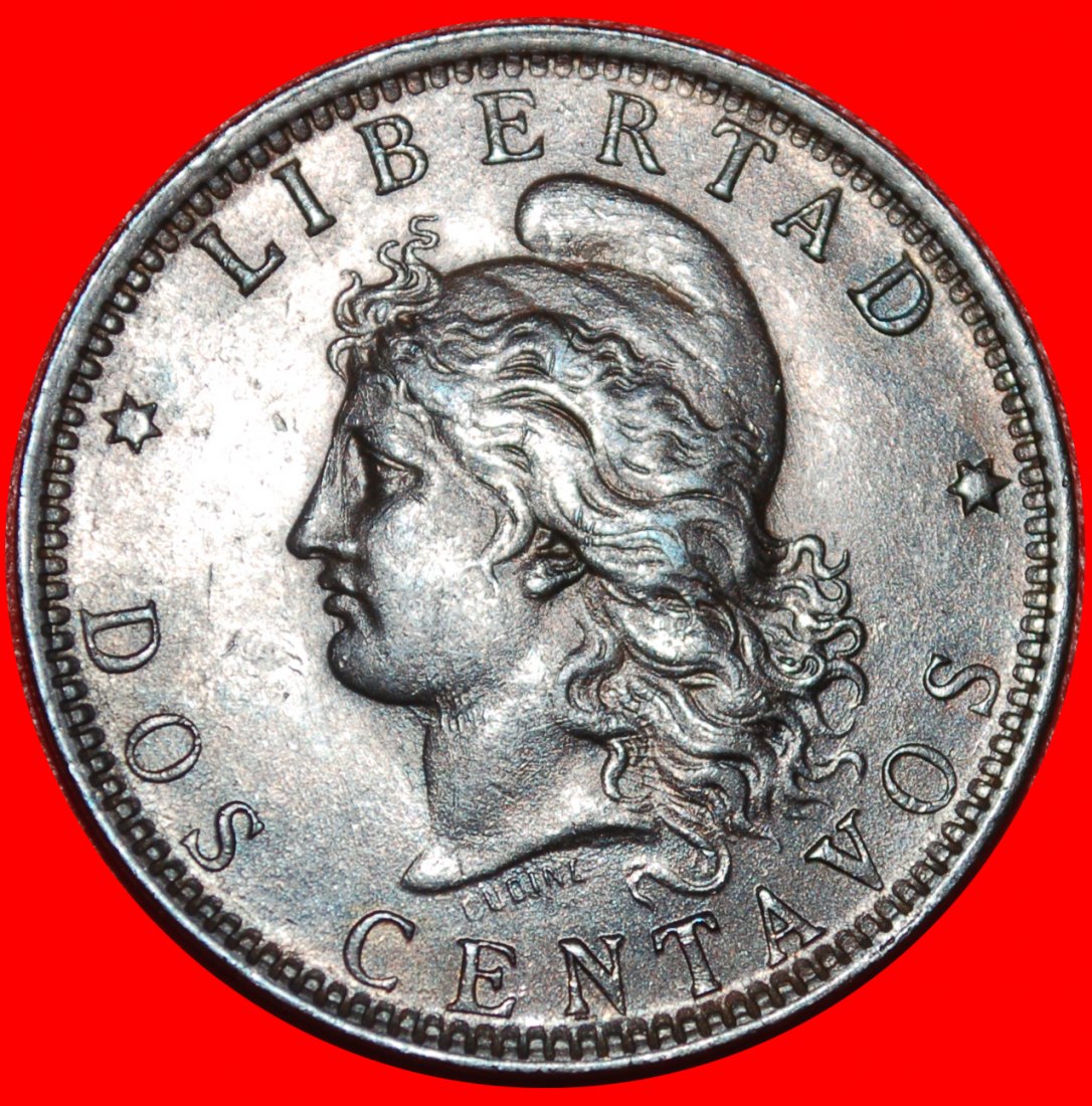  * FACE OF SUN AND STARS (1882-1896): ARGENTINA ★ 2 CENTAVOS 1890 PATINA! LOW START ★ NO RESERVE!   