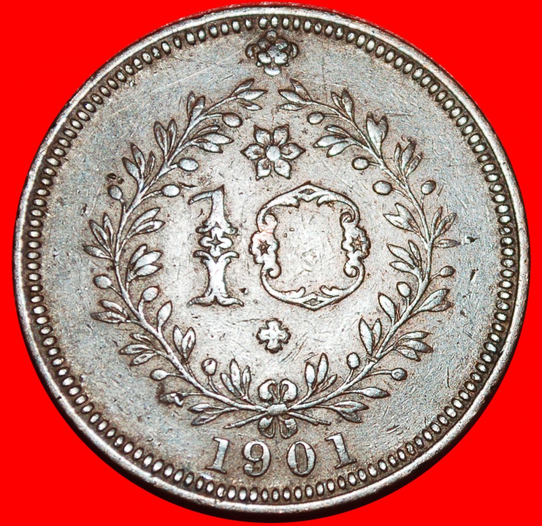 * PORTUGAL KARL I. (1889-1908): AZOREN ★ 10 REIS 1901! OHNE VORBEHALT!