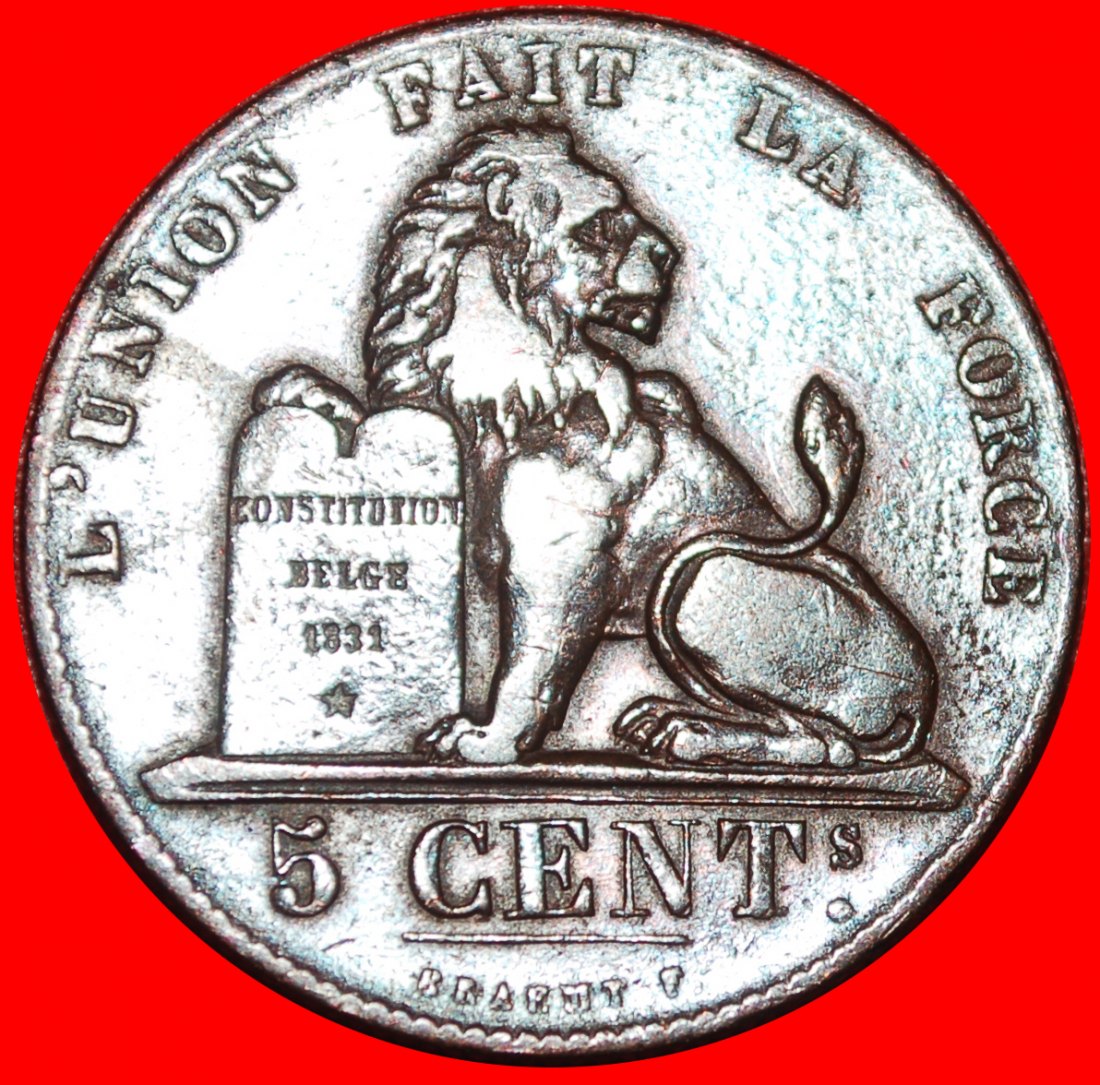  * PUNKT IN UNTERSCHRIFT(1811-1860): BELGIEN ★ 5 CENTIMES 1856! LEOPOLD I. 1831-1865★ OHNE VORBEHALT!   