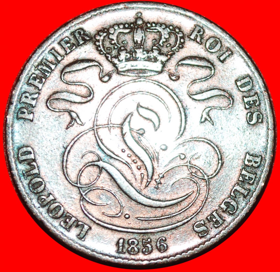  * PUNKT IN UNTERSCHRIFT(1811-1860): BELGIEN ★ 5 CENTIMES 1856! LEOPOLD I. 1831-1865★ OHNE VORBEHALT!   