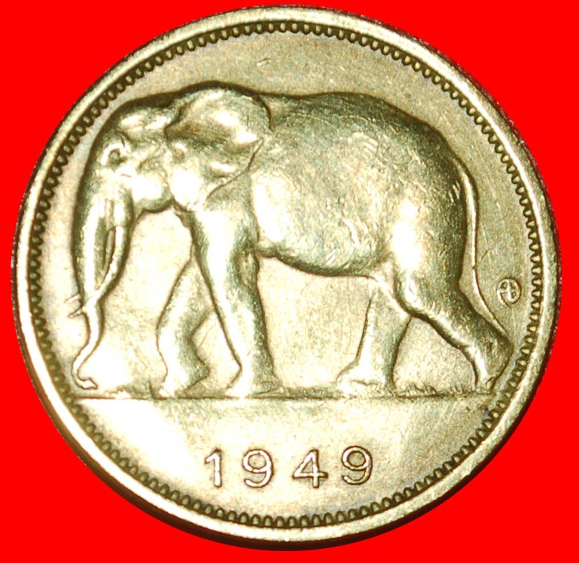 * SÜDAFRIKA ELEFANT (1944-1949): BELGISCHER KONGO ★ 1 FRANK 1949! UNGEWÖHNLICH!★ OHNE VORBEHALT!