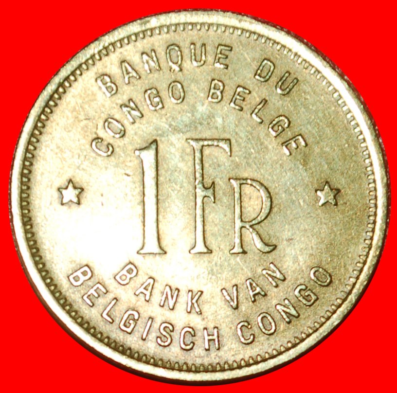  * SOUTH AFRICA ELEPHANT (1944-1949): BELGIAN CONGO ★ 1 FRANC 1949 UNCOMMON! LOW START ★ NO RESERVE!   