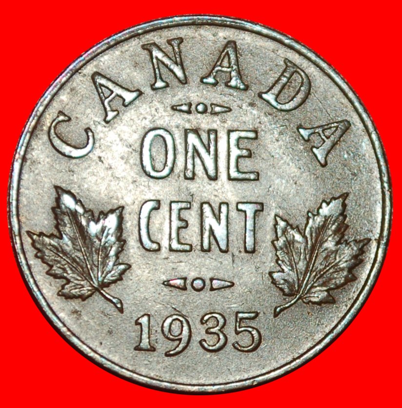  * MAPLE LEAVES (1920-1936): CANADA ★ 1 CENT 1935! GEORGE V (1911-1936) LOW START ★ NO RESERVE!   