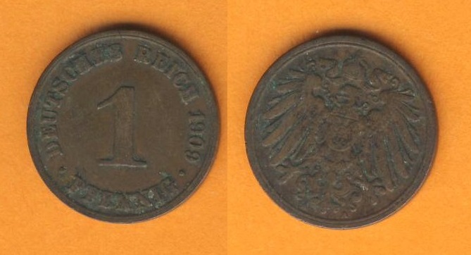 Kaiserreich 1 Pfennig 1909 A   