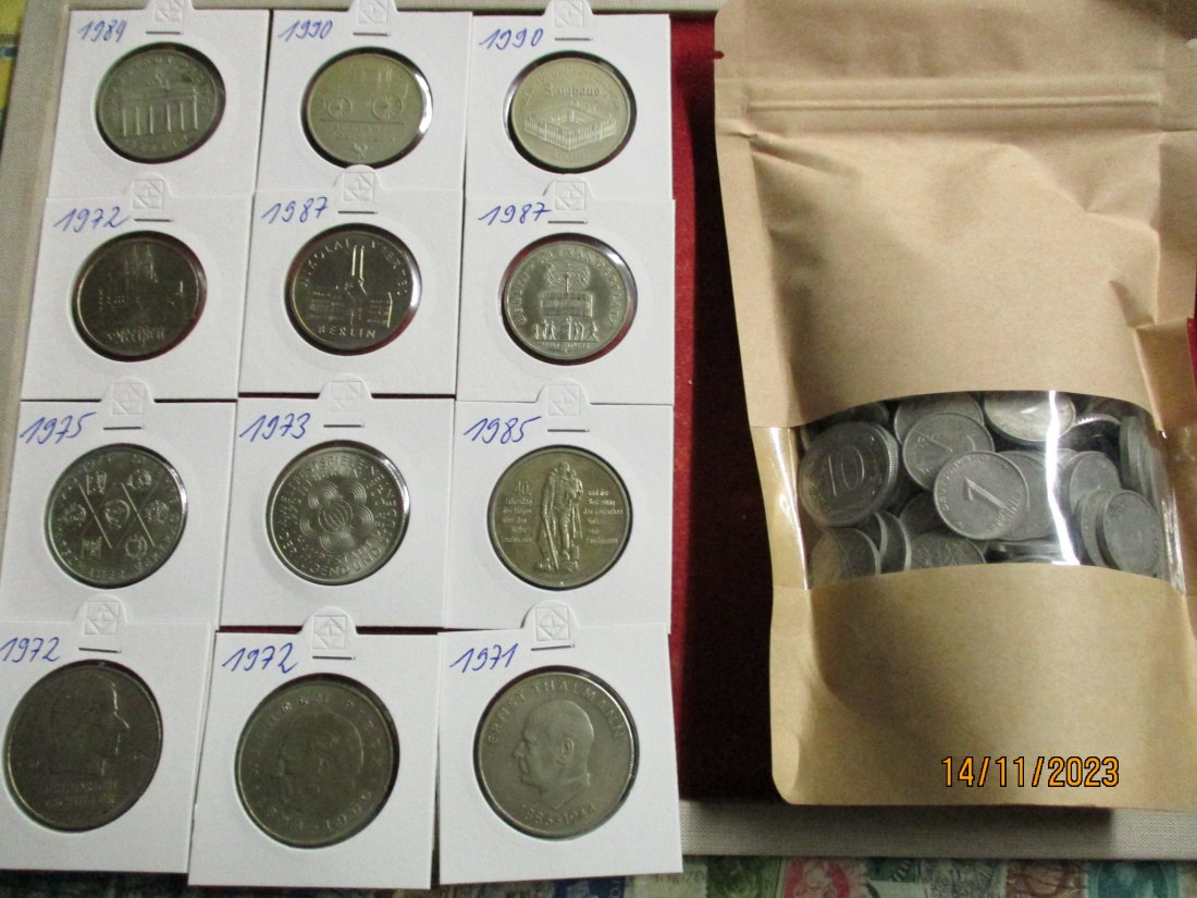  Lot - Sammlung DDR Münzen + ca. 300 Gramm Kleinmünzen /MC1   
