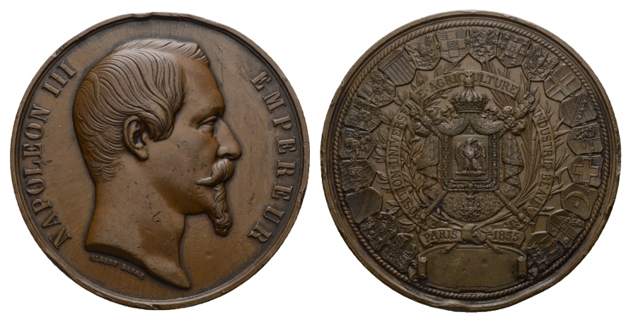  Frankreich; Medaille 1855; Bronze; 113,95 g; Ø 59,60 mm   