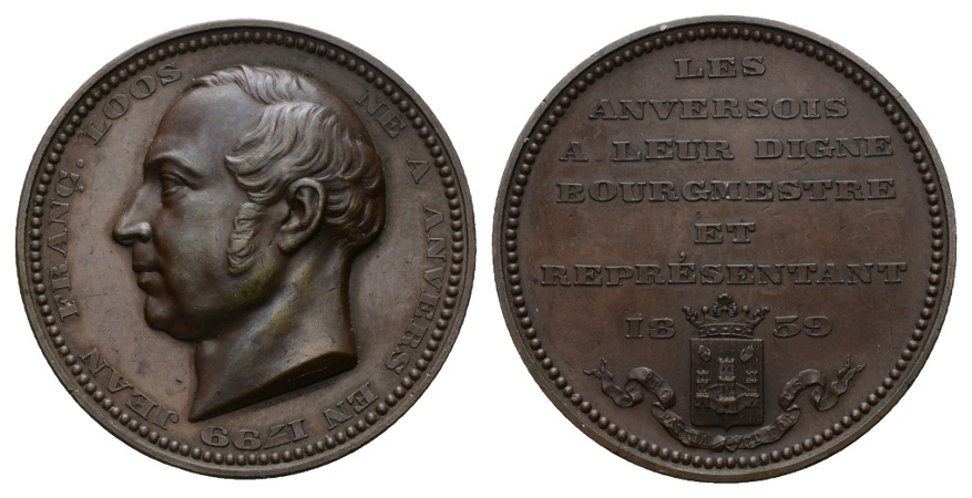  Belgien; Medaille 1859; Bronze; 91,27 g; Ø 60,23 mm   