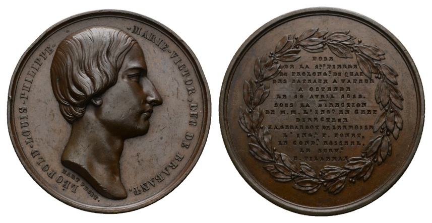  Belgien; Medaille o.J.; Bronze; 101,34 g; Ø 58,81 mm   