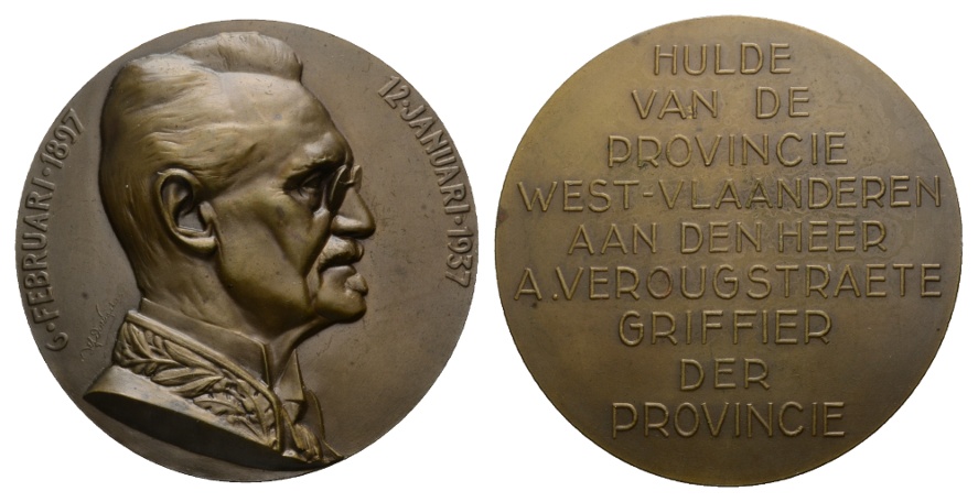  Belgien; Medaille 1937; Bronze; 90,99 g; Ø 59,60 mm   