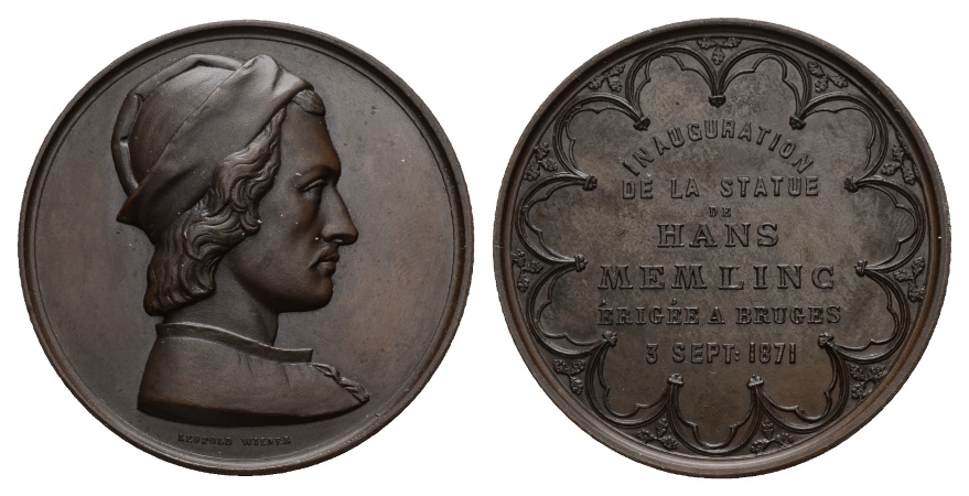  Belgien, Brügge; Medaille 1871; Bronze; 52,71 g; Ø 50,59 mm   
