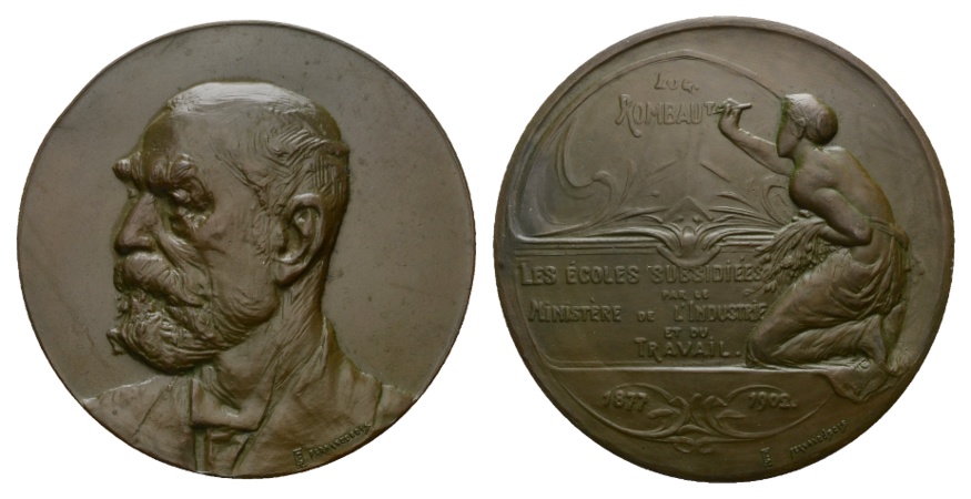  Belgien; Medaille 1902; Bronze; 72,05 g; Ø 55,25 mm   